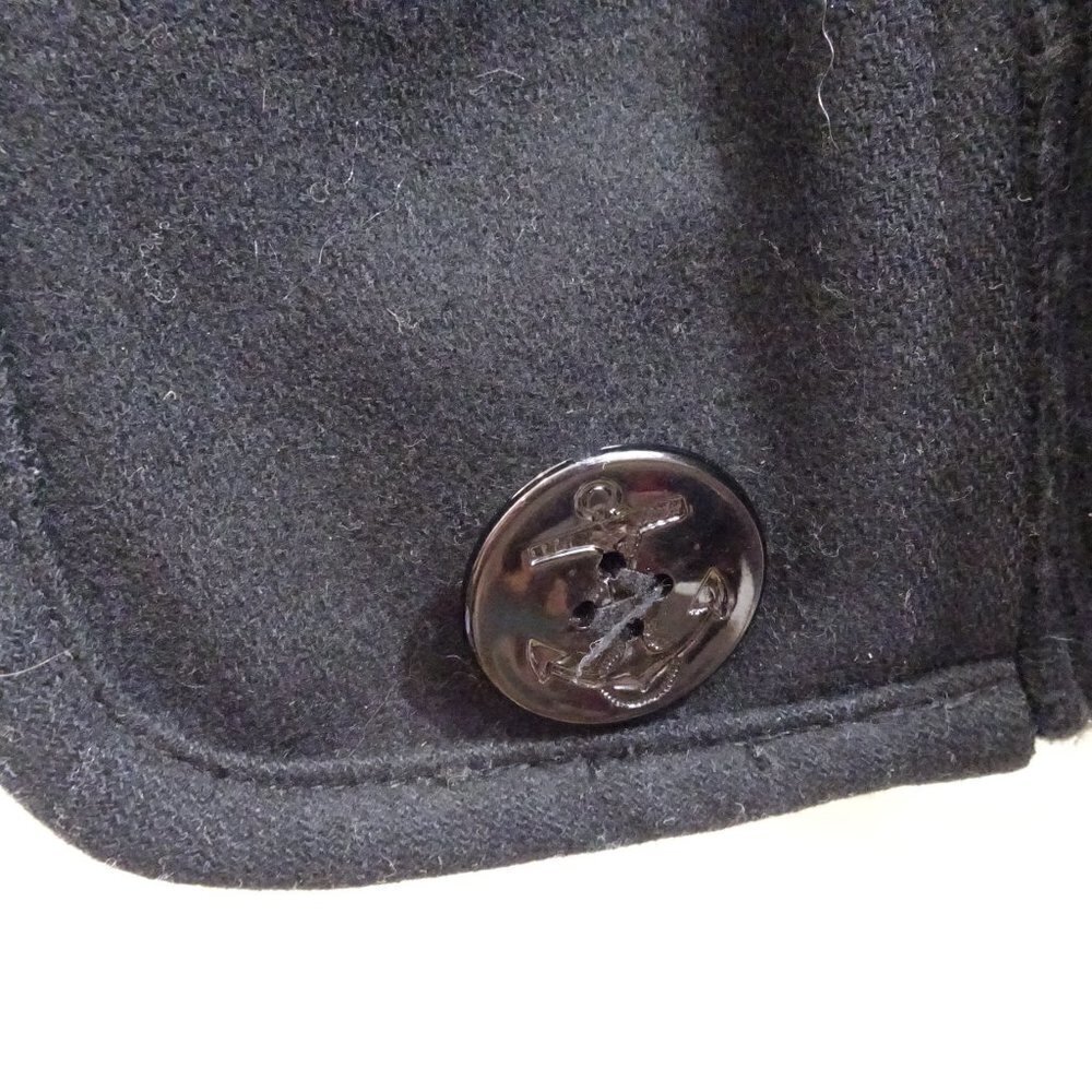 90's HERMAN KAY Bib-Jacket Wool-Blend Coat Winter Hood Size 8P Black Brown - Picture 3 of 8